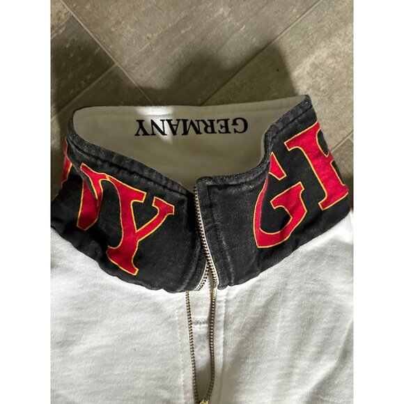 J jm  DEUTSCHLAND Half-Zip Pullover Sweatshirt German National Emblem S L White - Picture 8 of 15